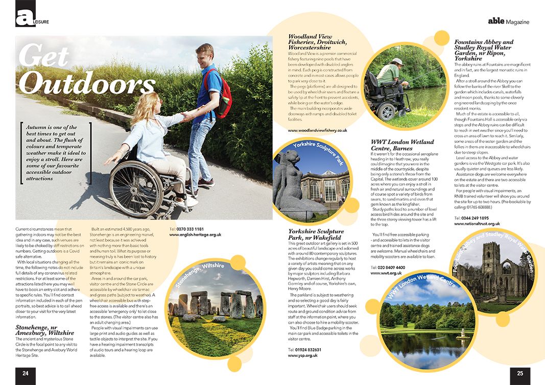 Image of a get outdoors article from Able Magazine.